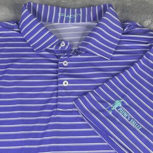 Draddy Sport Polo Shirt Mens 2XL Purple White Stripe Payne's Valley Golf USA